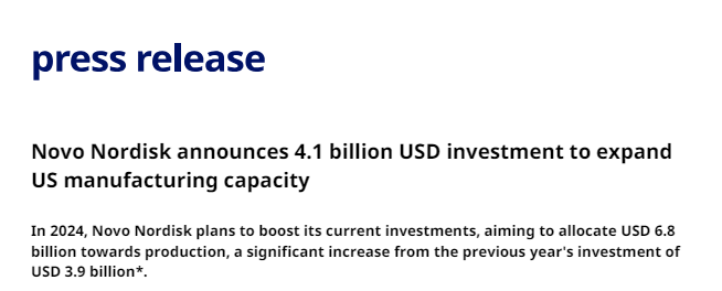 GLP-1产能竞逐白热化 诺和诺德官宣41亿扩展北美制造基地  第1张