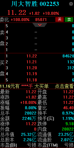 川大智胜竞价涨停 预计2024年半年度亏损2300万至1700万  第2张