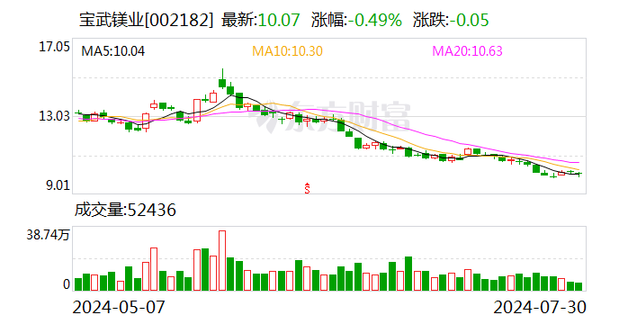 宝武镁业：上半年归母净利润1.2亿元 同比下滑1.28%  第1张