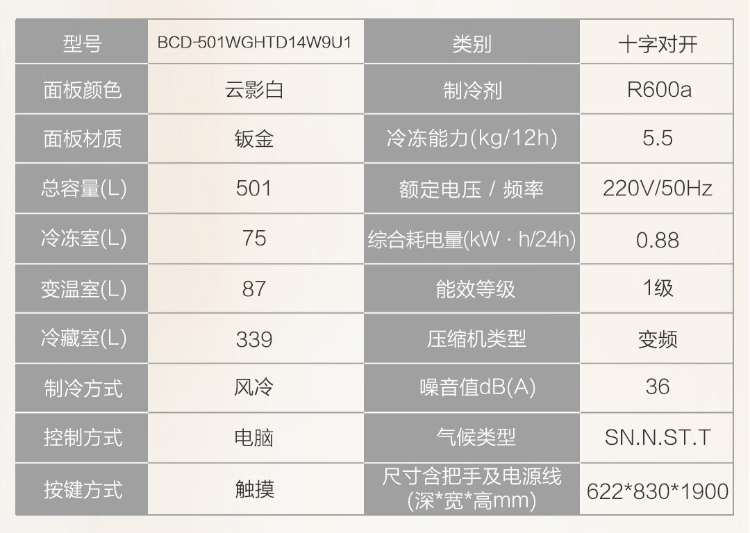 高颜值干湿分储：海尔 501L 白巧嵌入式冰箱 3793 元新低（年日常 7499 元）  第6张